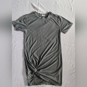 Z Supply Olive Green Twist Knot T-Shirt Dress Sz XS Washed Mini Casual Trendy